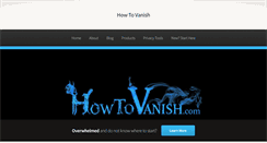 Desktop Screenshot of howtovanish.com